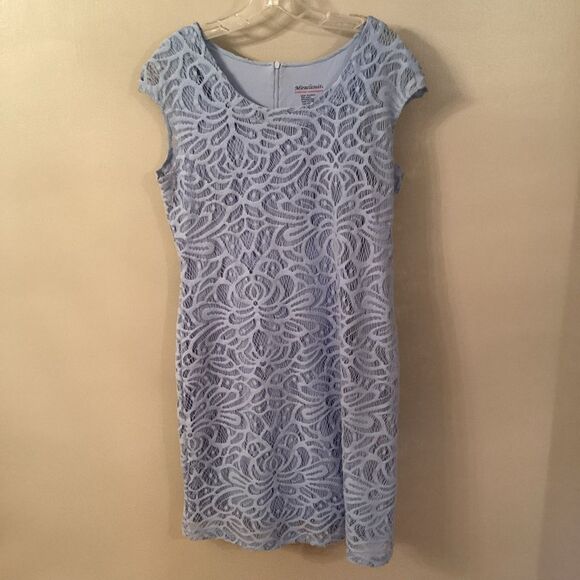 MIRACLESUIT EVERYDAY SHAPEWEAR SIZE 8 LIGHT BLUE CROCHET LACE SLEEVELESS DRESS - Picture 2 of 6